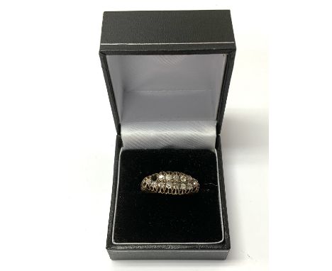 A 9ct gold ring set with multiple diamonds approx. 0.40ct. (Size S), 1 stone missing (A)