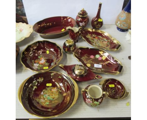 A collection of Carlton ware, including Rouge Royal, including table lighters, dishes etc&nbsp;