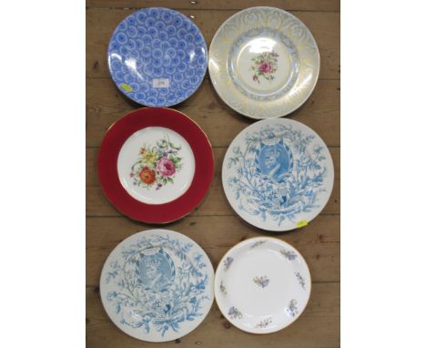 A collection of Royal Worcester plates, including commemorative examples