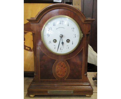 A Walker and Hall mahogany mantle clock, height 11ins&nbsp;