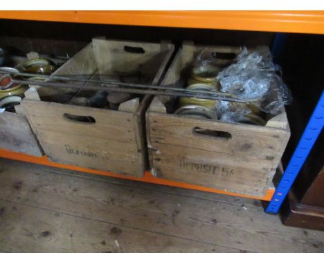 Four boxes of sundries including tools, flagons etc