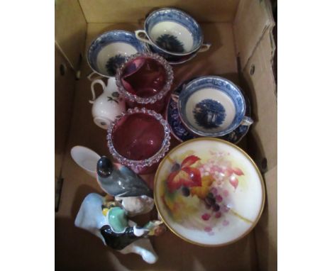 A box of china, including Royal Worcester Kitty Blake, af