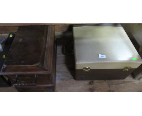 A record player and a sewing machine