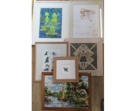 A collection of pictures, including Batik studios, tapestry etc&nbsp;