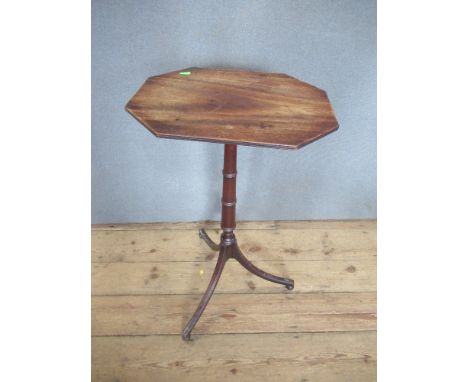 A 19th century mahogany occasional table with octagonal top and on a tripod base, height 29ins, width 16ins&nbsp;