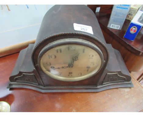 Oak cased Westminster chime mantle clock