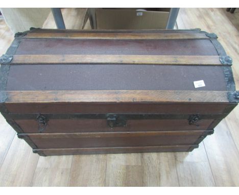 Wooden trunk brass lock