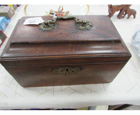 George III Mahogany tea caddy with key