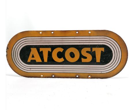 Atcost original enamel sign - 76cm x 30cm &amp; slight losses to edge 