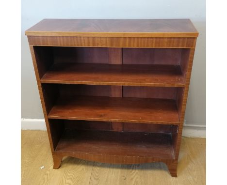 Flamed Mahogany low bookshelf with adjustable shelves, one shelf bracket has been replaced 74cm x 23cm x 85cm high 