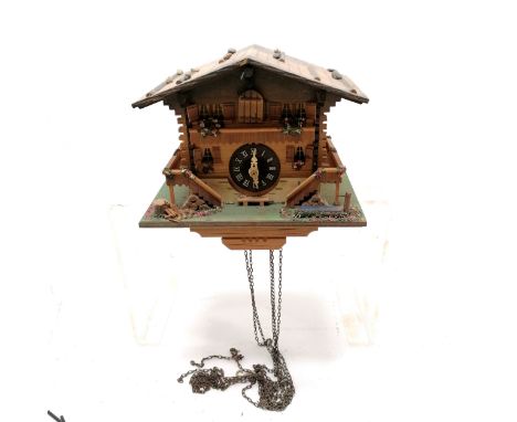 Swiss cuckoo clock (no weights) - 21cm across 