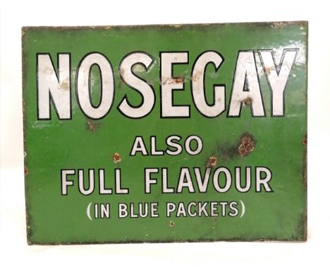 Antique double sided advertising sign- Special Nosegay for pipe or cigarette &amp; Nosegay also full flavor in (blue packets)