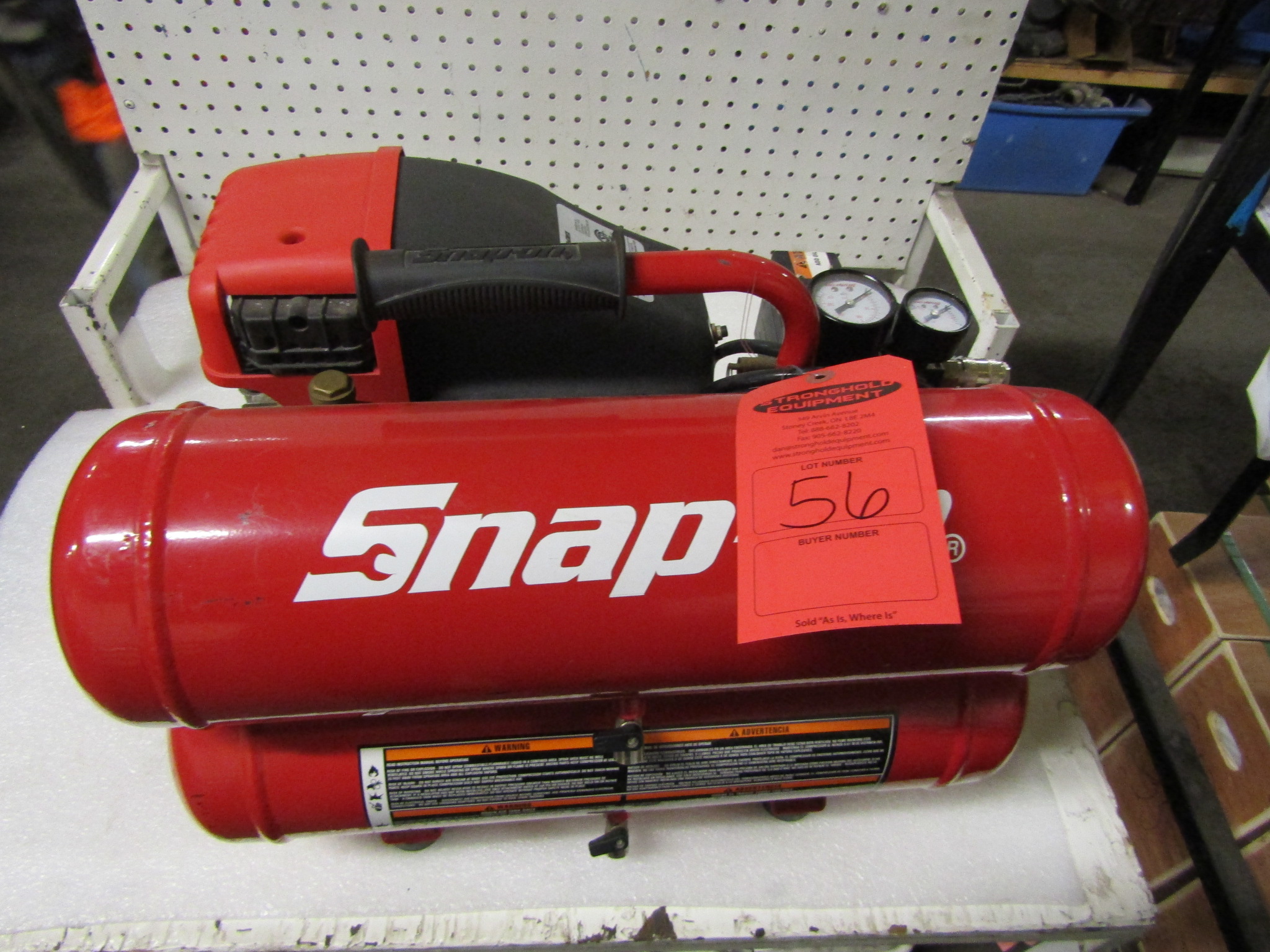 Snap On model 870200 Dual Tank 4 Gallon Air Compressor 125psi 120V