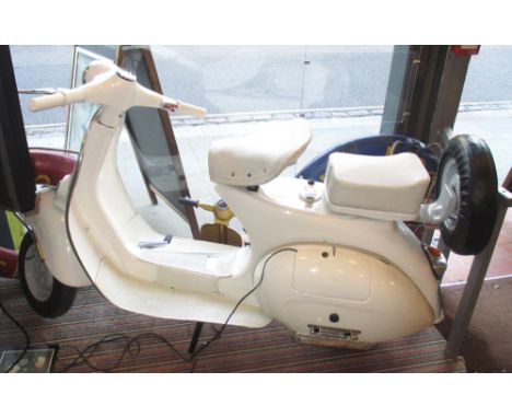 VESPA 150 SCOOTER, in white, display only, no engine, 175cm L x 103cm H.