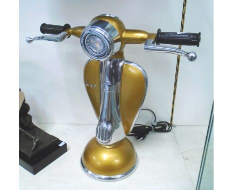 VESPA TABLE LAMP, in gold painted finish with chromed trim, 40cm H.