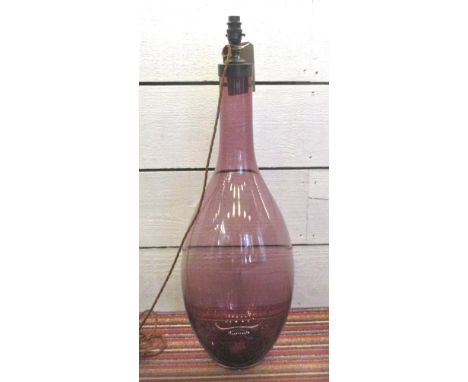 TABLE LAMP, large, plum coloured glass, 80cm H.