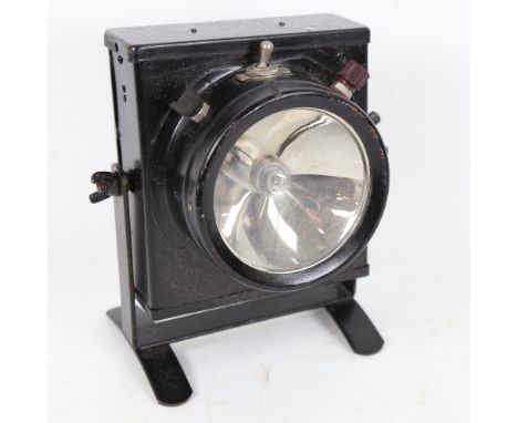 A Vintage GPO black painted aluminium desktop swivel spot lamp, height 17cm 