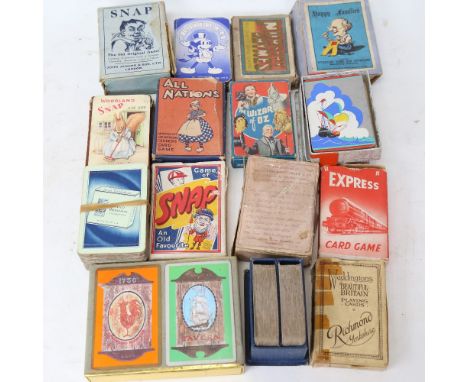 A group of Vintage playing card decks and card games 