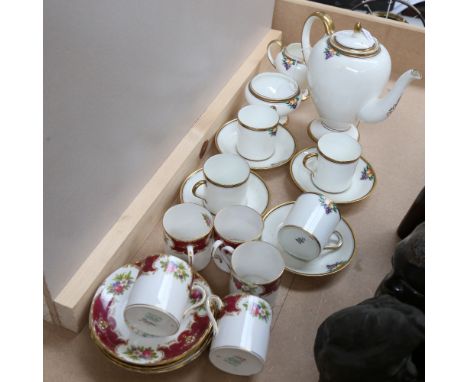 Vintage Paragon China coffee set, and Shelley Duchess coffee cans and saucers 