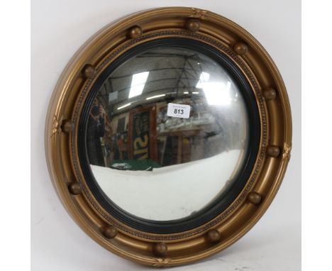 A Vintage circular gilt-framed convex mirror, 41cm 