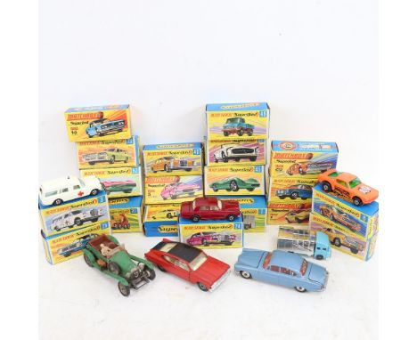 A quantity of Vintage toy cars, including Matchbox Superfast, Corgi etc (boxful) 