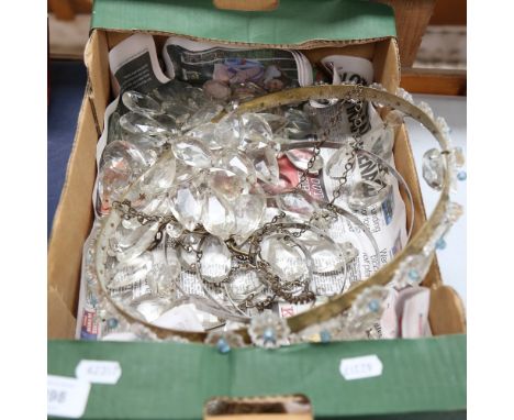 Vintage 5-tier light fitting with glass lustres 