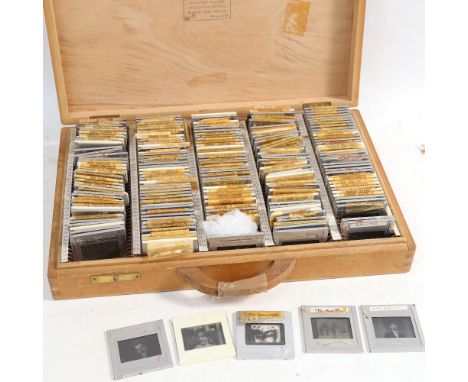 A collection of Vintage glass portraits slides, including Cliff Richard and The Shadows, Ruby Murray, Kathy Kirby etc 
