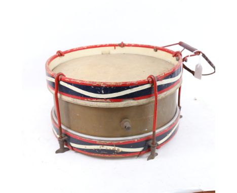 A Vintage side drum, possibly military, diameter 38cm 