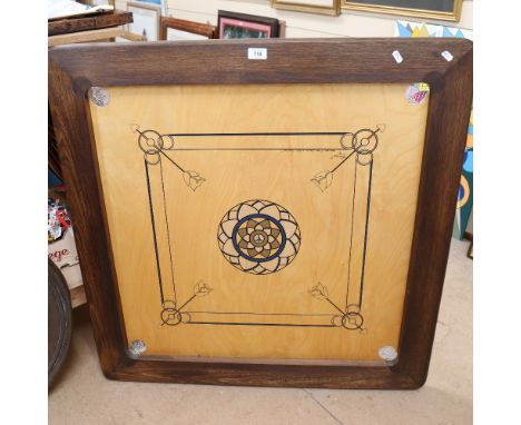 A Karum's Carrom table-top games board, with playing pieces and leaflet 