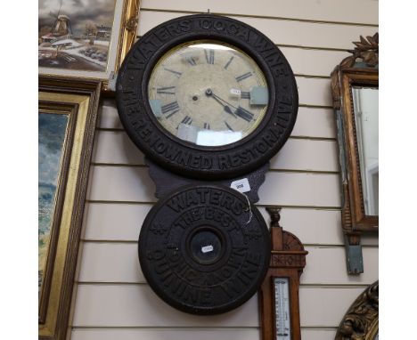 A Vintage Waters Coca Wine advertising clock, Waters Quinine Wine, The Best Tonic Known, height 78cm 