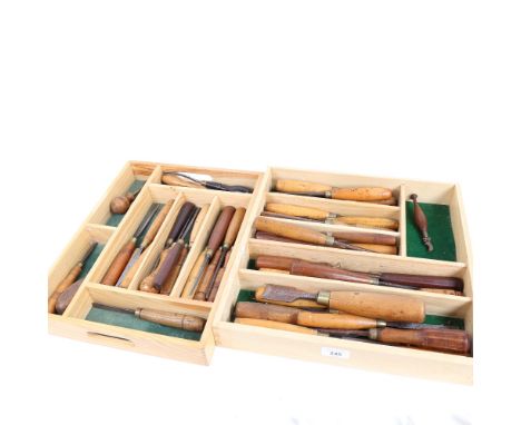 A large quantity of various Antique hand woodworking tools, including chisels, mostly with maker's marks (2 boxes) 