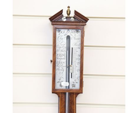 A mahogany mercury stick barometer, by Charles Aiano, height 100cm 