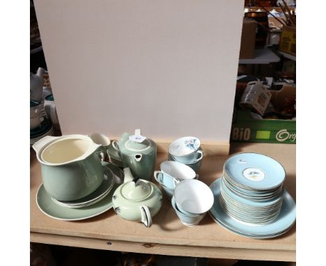 A Poole Pottery tea service, and Royal Worcester Woodland pattern tea service 