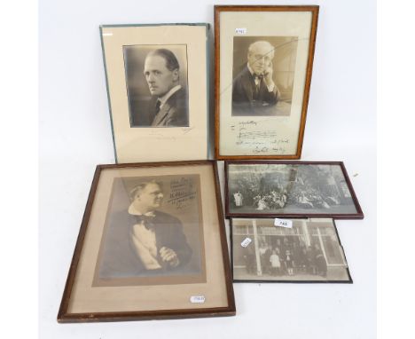 Vintage photographs, including signed photograph of the Russian bass Chaliapin, addressed to Lilian Bayliss, impresario of th