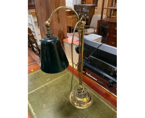 A vintage adjustable brass reading lamp H 60 cm 
