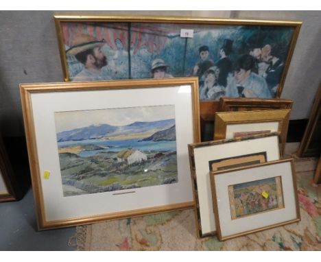 A quantity of picture and prints etc., to include a limited edition photographic print of Queens University Belfast, a limite