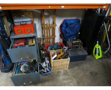 A large selection of tools, tool boxes and contents etc.