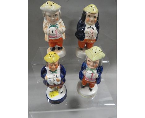 Four vintage Staffordshire cruets