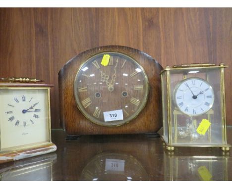 Two carriage clocks and a mantle clock (3) 