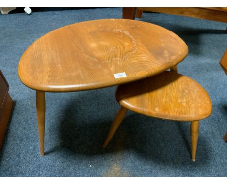 Two Ercol style pebbles tables 
