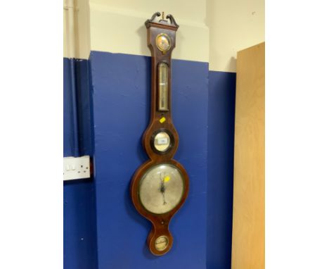 An antique mahogany barometer by Giacomelli of Belfast 