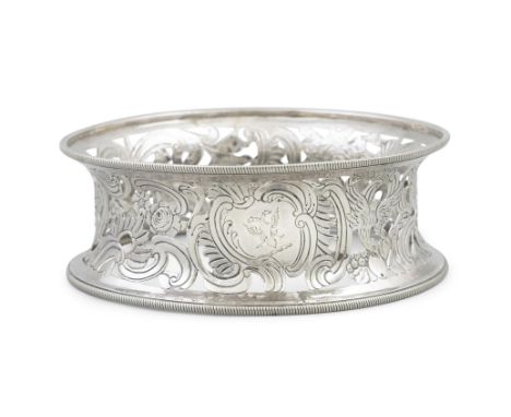 A GEORGE III IRISH SILVER DISH RING,in the rococo taste, Dublin c.1760, lacking maker's mark, of circular waisted form, the p
