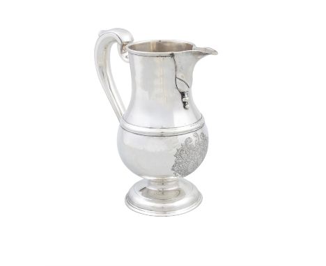AN IMPORTANT GEORGE I IRISH BEER JUG,Dublin 1727, maker's mark of Matthew Walker, of plain baluster form with central girdle,