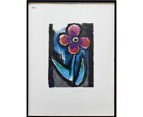 After Josef Herman OBE RA (1911-2000) - Flower study, ltd ed lithographic print numbered 41/75, pencil signed to lower right 