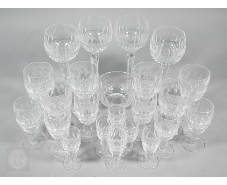 A suite of six each Waterford 'Colleen' white wine, port and liqueur glasses, to/w four hock and a nut-bowl (2)