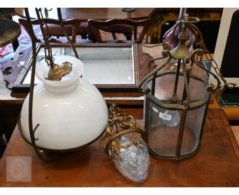 Three hall ceiling light fittings 