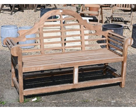 A teak Lutyens design garden bench, 167 cm long