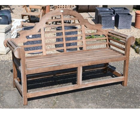 A teak Lutyens design garden bench, 167 cm long