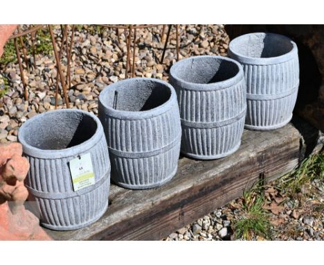 Rustic garden, four galvanized style ribbed churn planters, 23 cm h (4)