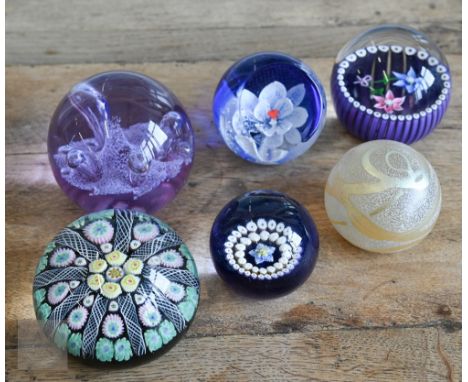 A Strathearn cane glass paperweight with eight spokes to/w a Caithness Ltd Edition 1986 Royal Wedding floral specimen weight,
